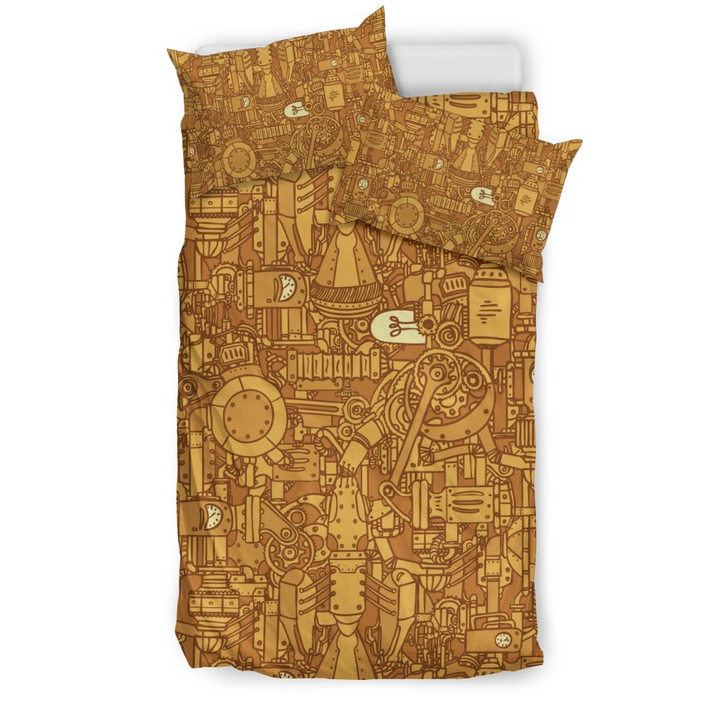 Steampunk Pattern Print Duvet Cover Bedding Set-grizzshop