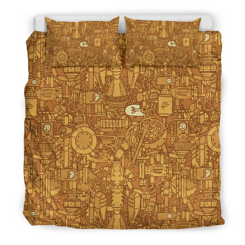 Steampunk Pattern Print Duvet Cover Bedding Set-grizzshop