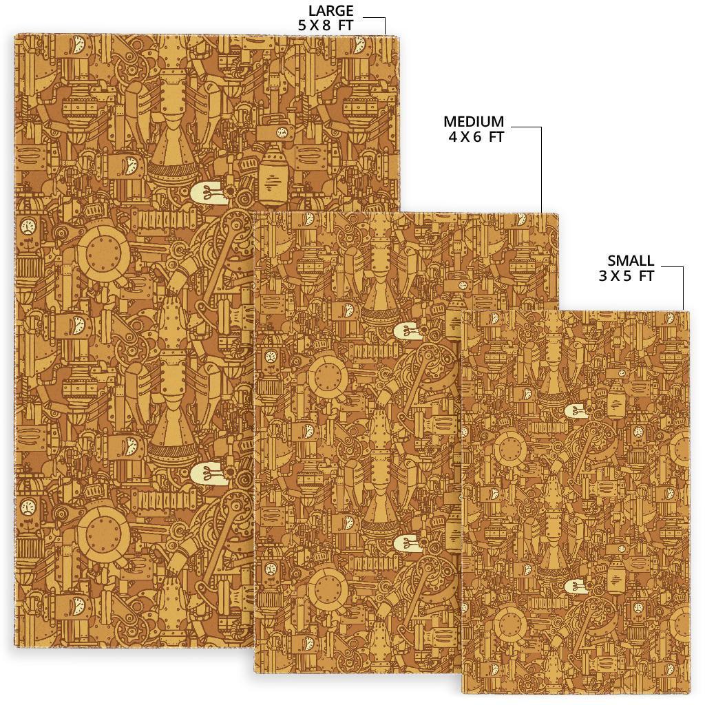 Steampunk Pattern Print Floor Mat-grizzshop