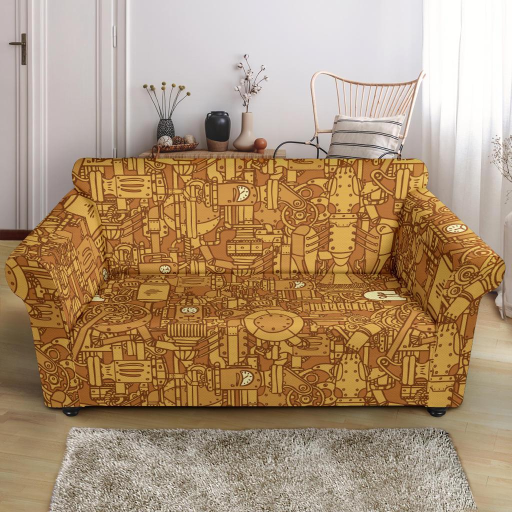 Steampunk Pattern Print Loveseat Cover-grizzshop