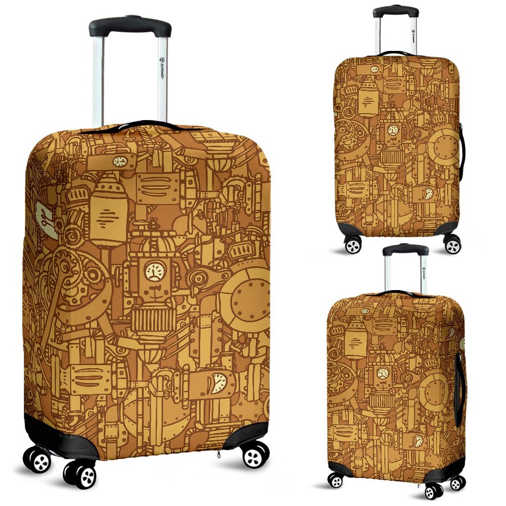 Steampunk Pattern Print Luggage Cover Protector-grizzshop