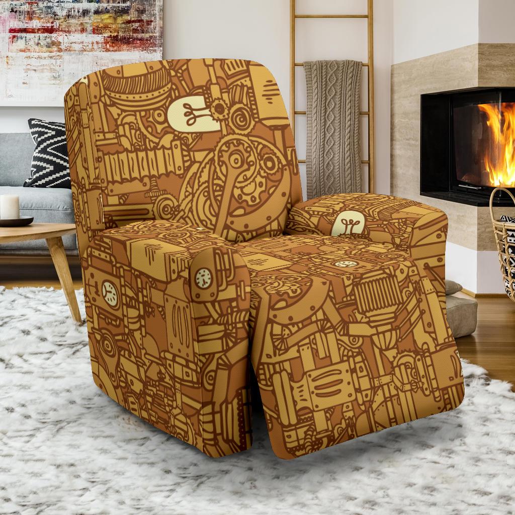 Steampunk Pattern Print Recliner Cover-grizzshop