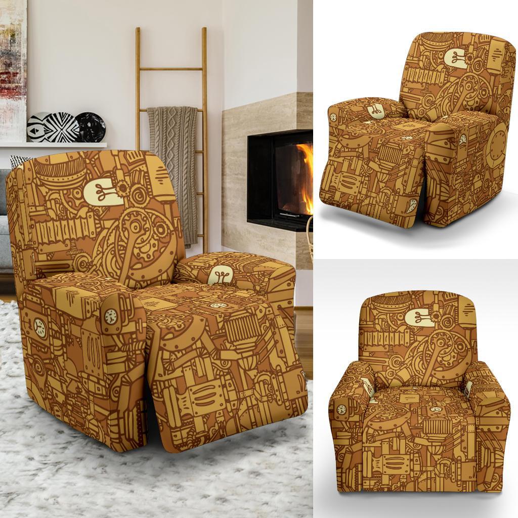 Steampunk Pattern Print Recliner Cover-grizzshop