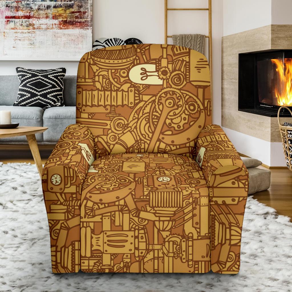 Steampunk Pattern Print Recliner Cover-grizzshop