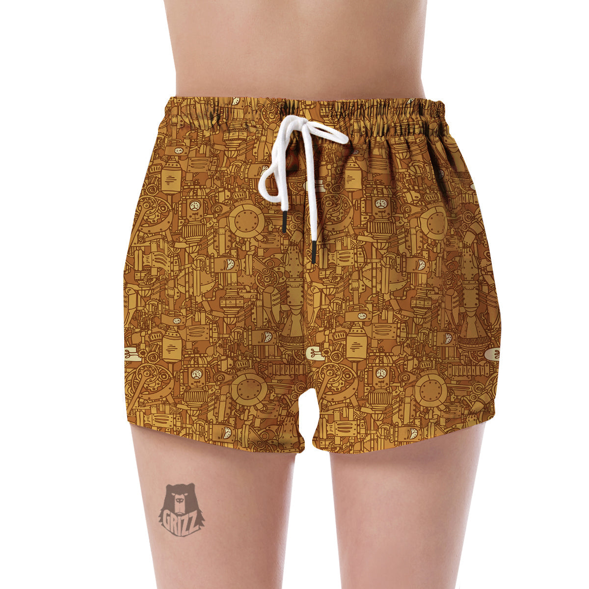 Steampunk Pattern Print Women's Shorts-grizzshop