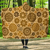 Steampunk Print Pattern Hooded Blanket-grizzshop