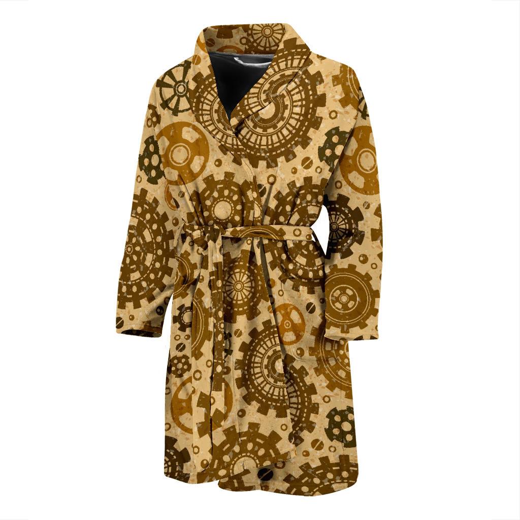 Steampunk Print Pattern Men Long Robe-grizzshop