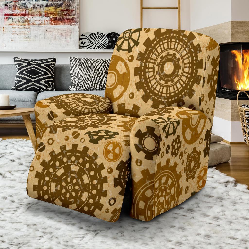 Steampunk Print Pattern Recliner Cover-grizzshop