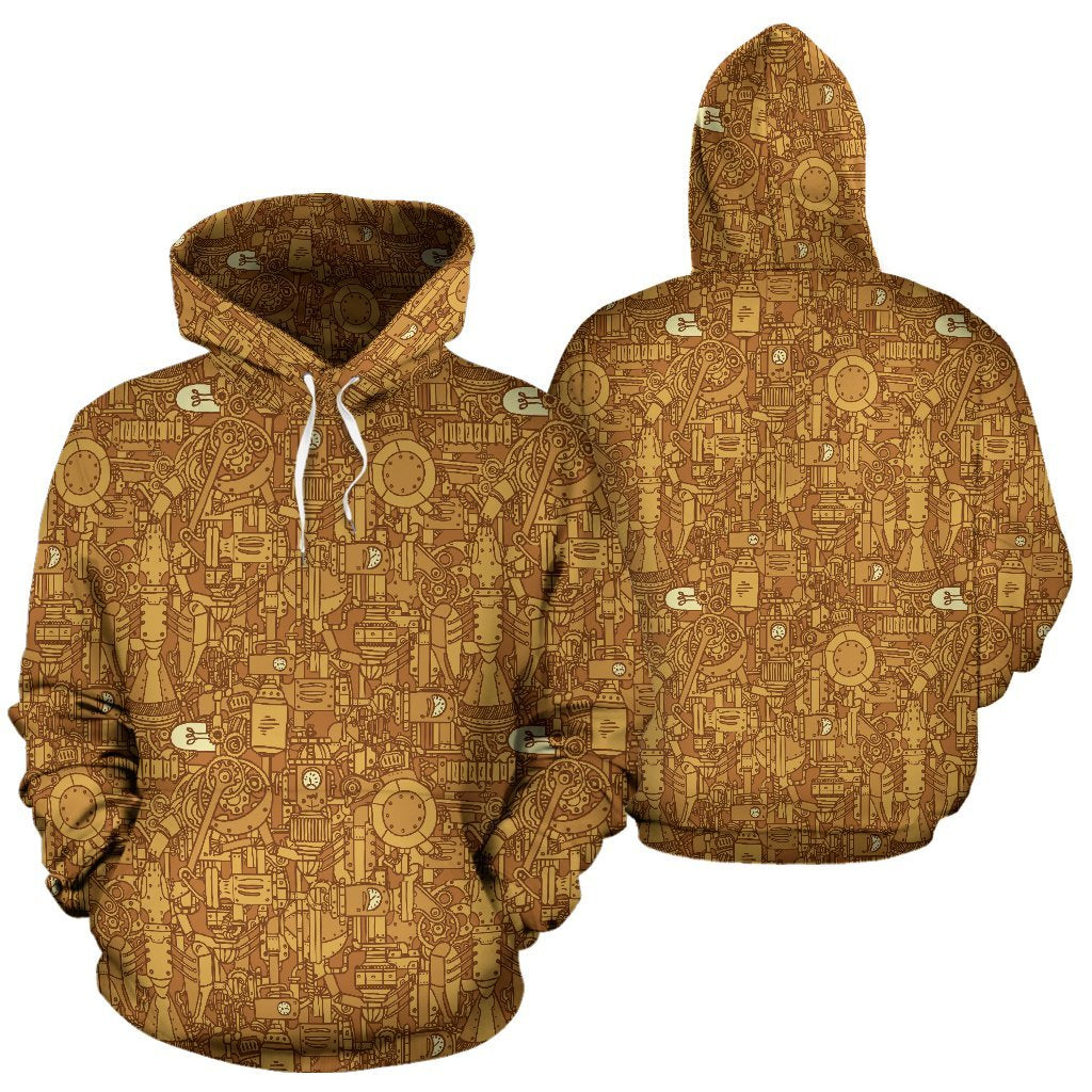Steampunk Pattern Print Women Men Pullover Hoodie-grizzshop