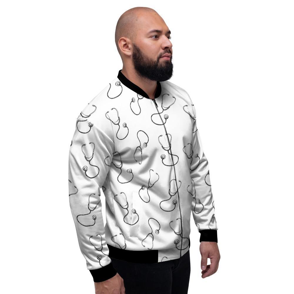 Stethoscope Sign Print Pattern Men's Bomber Jacket-grizzshop