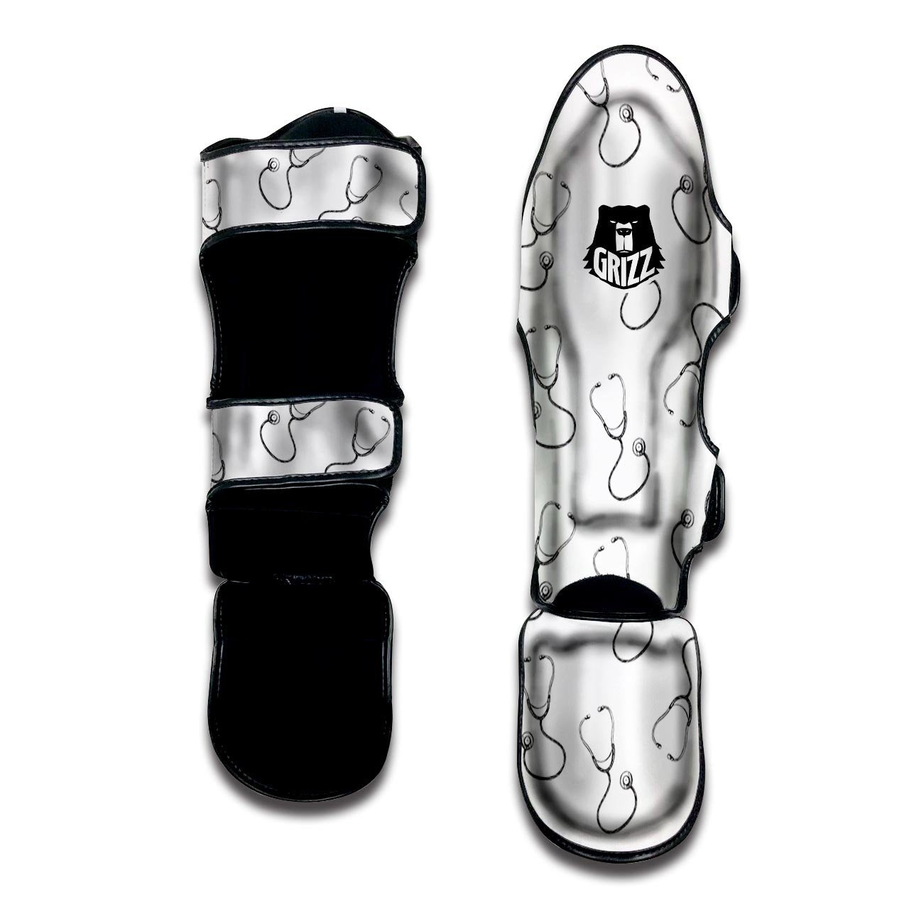 Stethoscope Sign Print Pattern Muay Thai Shin Guards-grizzshop