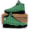 Stewart Plaid Saint Patrick's Day Print Pattern Black Basketball Shoes-grizzshop