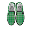 Stewart Plaid Saint Patrick's Day Print Pattern Black Slip On Shoes-grizzshop