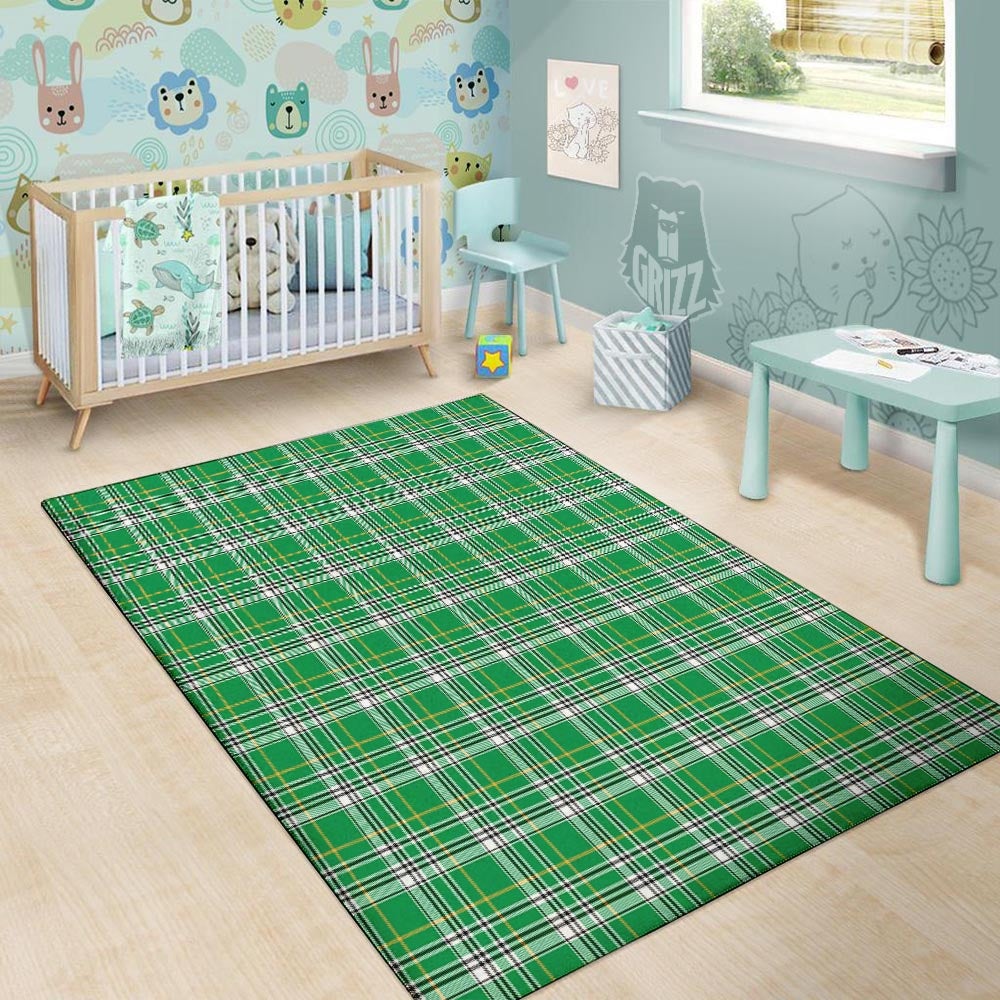 Stewart Plaid Saint Patrick's Day Print Pattern Floor Mat-grizzshop