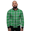 Stewart Plaid Saint Patrick's Day Print Pattern Men's Bomber Jacket-grizzshop