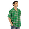 Stewart Plaid Saint Patrick's Day Print Pattern Men's Hawaiian Shirt-grizzshop