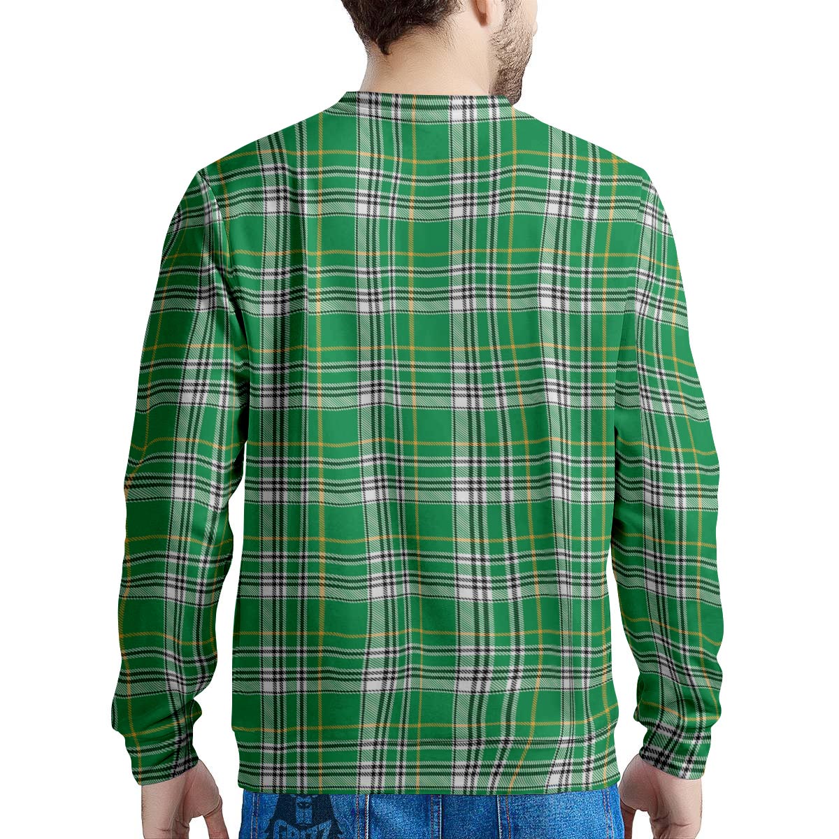 Stewart Plaid Saint Patrick's Day Print Pattern Men's Sweatshirt-grizzshop