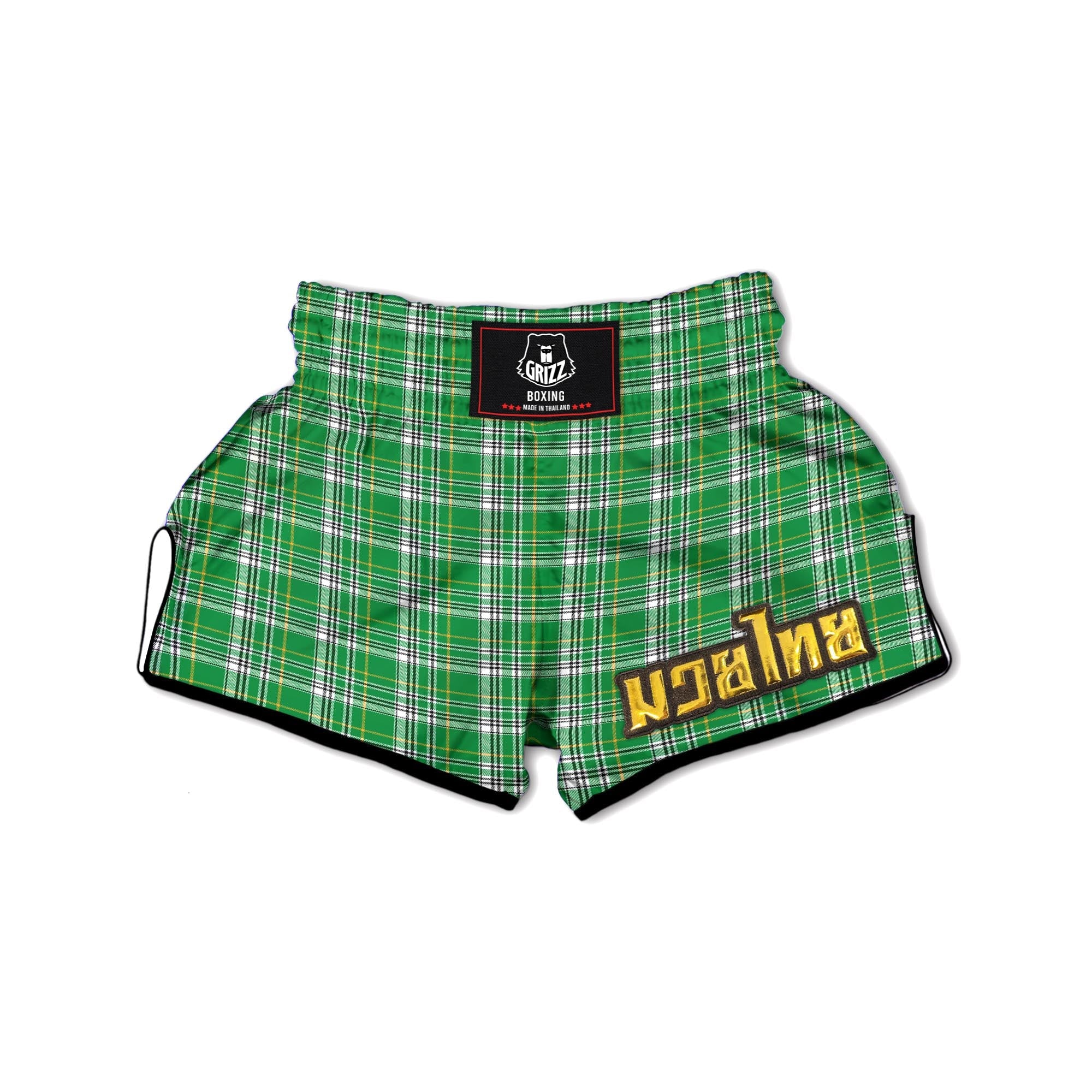 Stewart Plaid Saint Patrick's Day Print Pattern Muay Thai Boxing Shorts-grizzshop