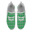 Stewart Plaid Saint Patrick's Day Print Pattern White Athletic Shoes-grizzshop