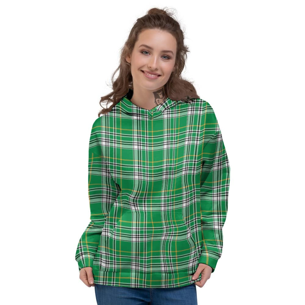 Stewart Plaid Saint Patrick's Day Print Pattern Women's Hoodie-grizzshop