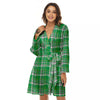 Stewart Plaid Saint Patrick's Day Print Pattern Women's Robe-grizzshop