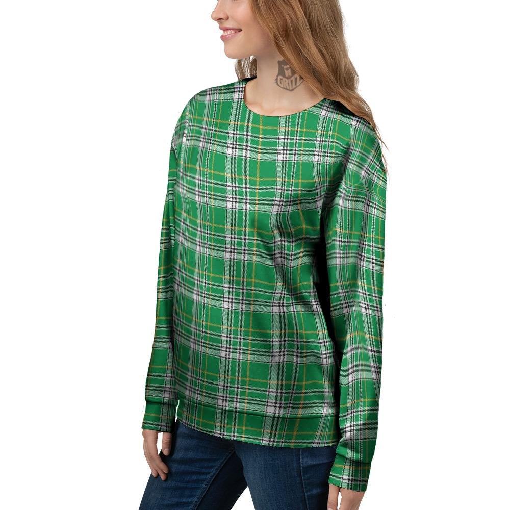 Stewart Plaid Saint Patrick's Day Print Pattern Women's Sweatshirt-grizzshop