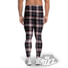 Stewart Tartan Red And Black Print Men's Leggings-grizzshop