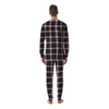 Stewart Tartan Red And Black Print Men's Pajamas-grizzshop