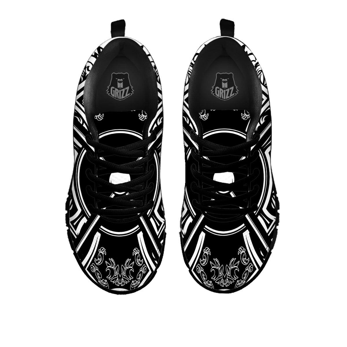 Sticks Lacrosse Ornate Wing Print Black Sneaker-grizzshop