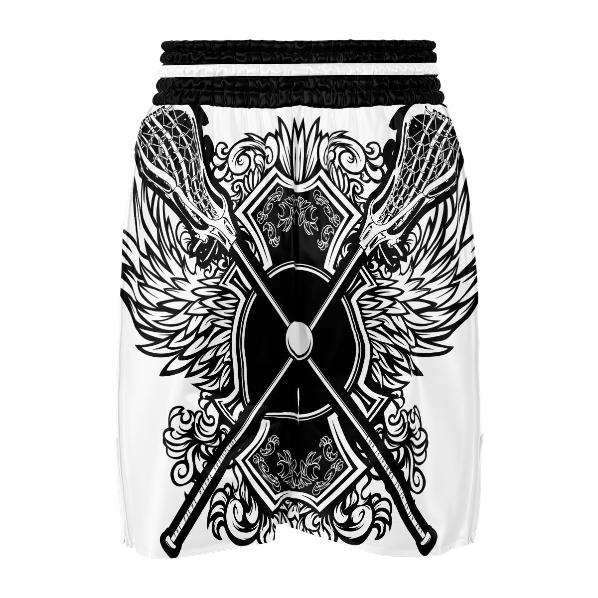 Sticks Lacrosse Ornate Wing Print Boxing Shorts-grizzshop