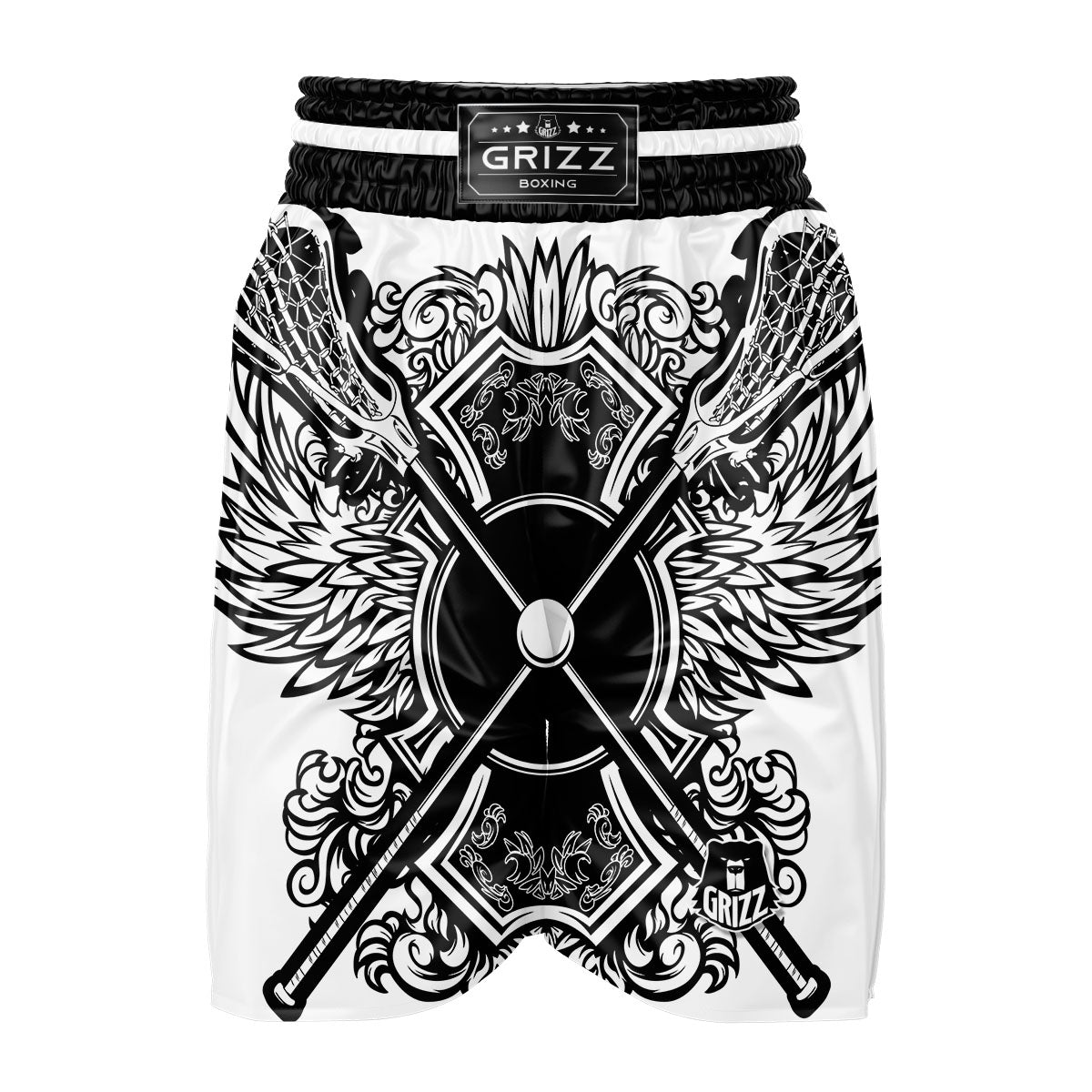 Sticks Lacrosse Ornate Wing Print Boxing Shorts-grizzshop