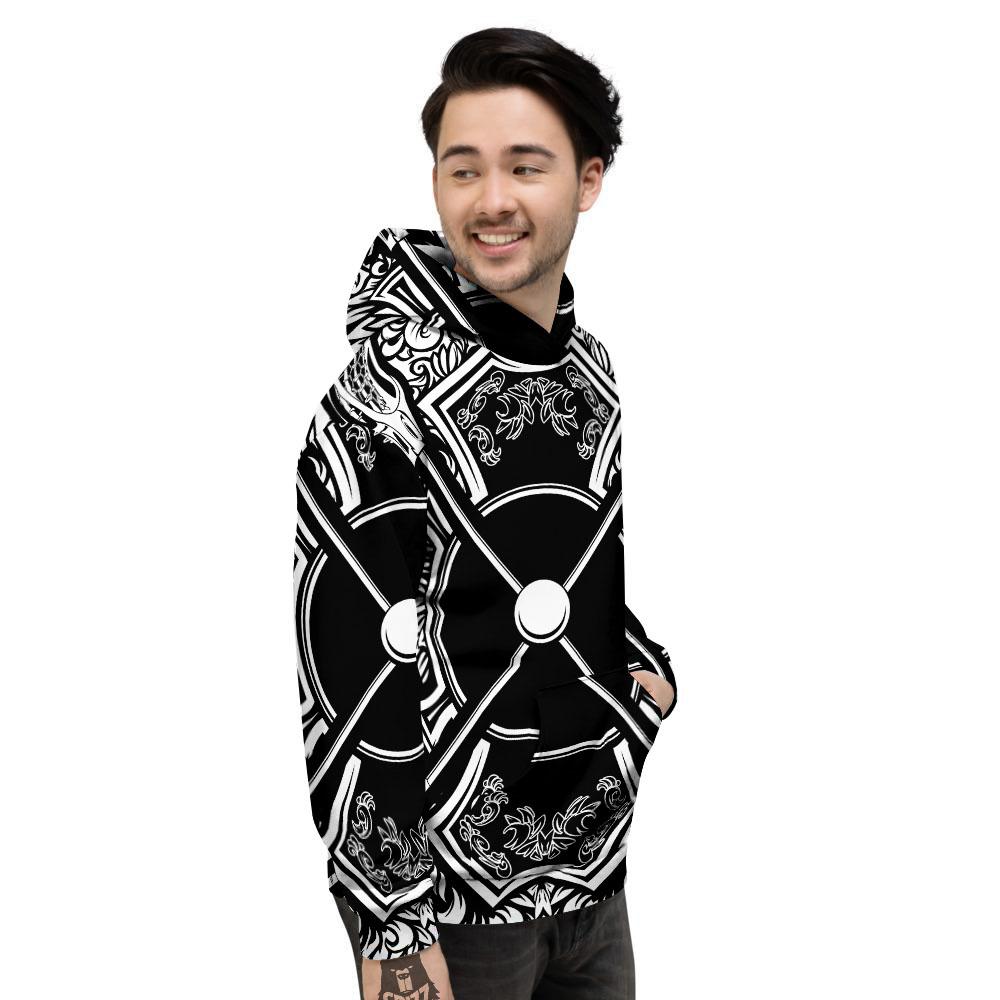 Sticks Lacrosse Ornate Wing Print Men's Hoodie-grizzshop