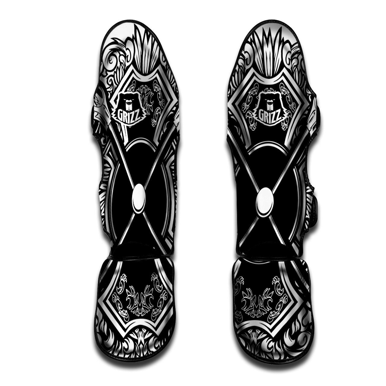Sticks Lacrosse Ornate Wing Print Muay Thai Shin Guards-grizzshop