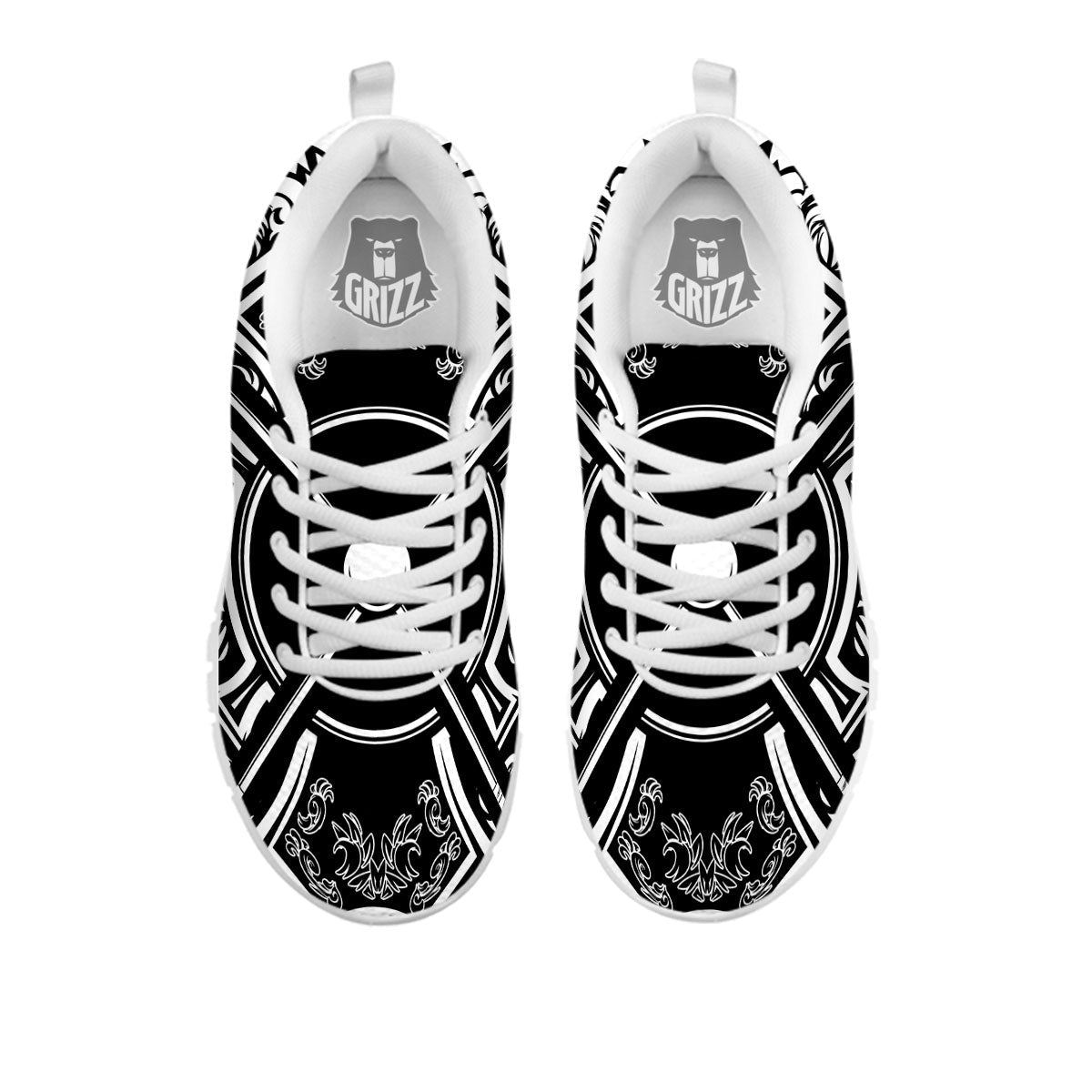 Sticks Lacrosse Ornate Wing Print White Sneaker-grizzshop