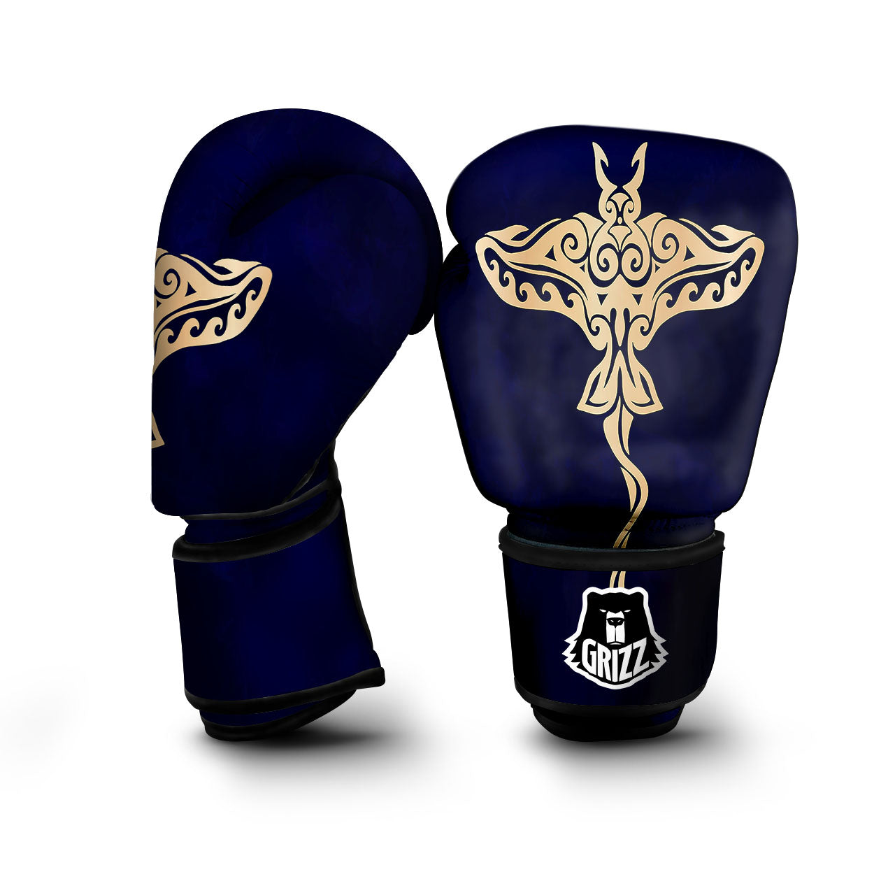 Stingray Spiritual Golden Print Boxing Gloves-grizzshop