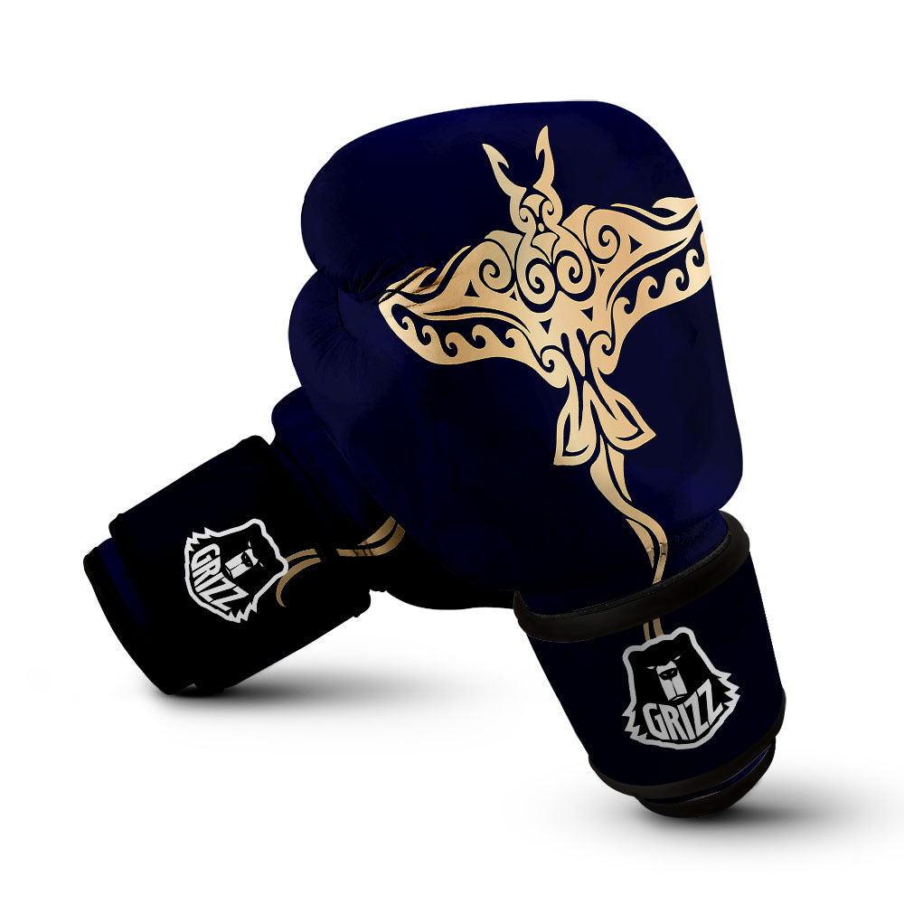 Stingray Spiritual Golden Print Boxing Gloves-grizzshop