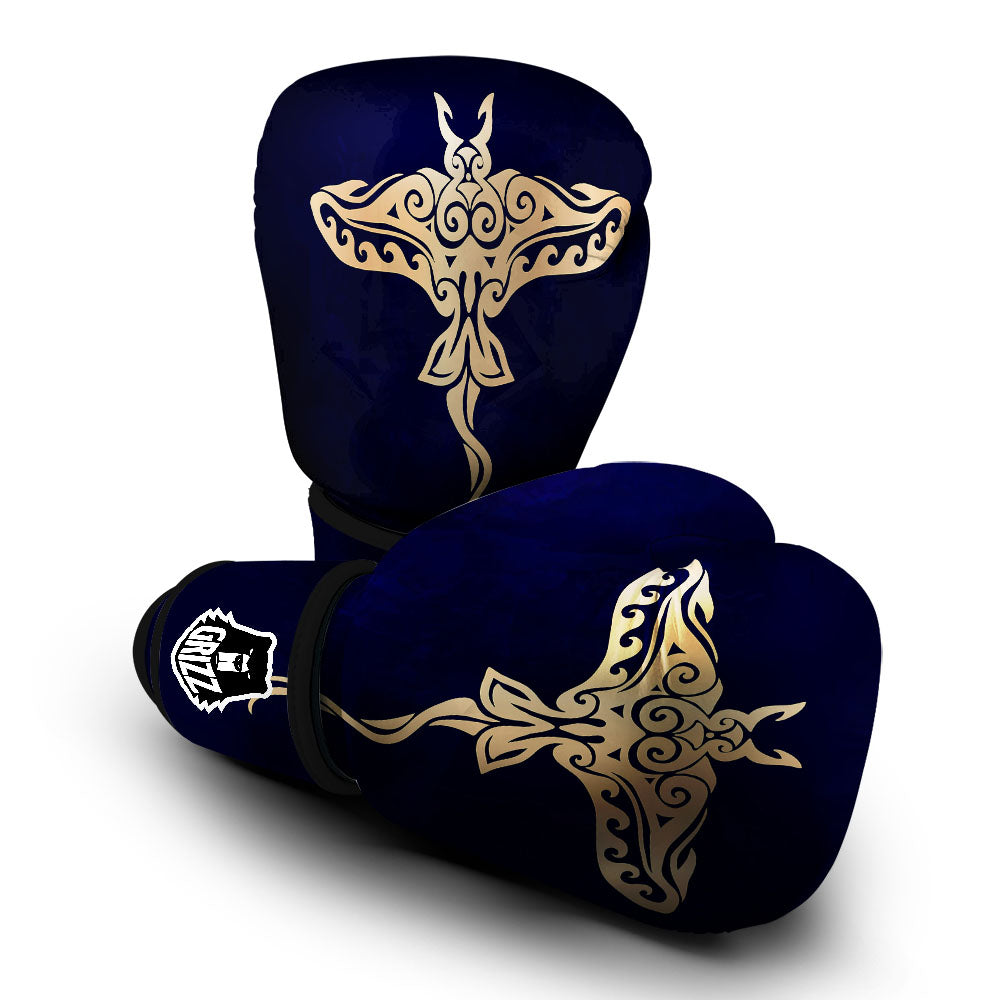 Stingray Spiritual Golden Print Boxing Gloves-grizzshop