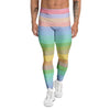 Stiped Rainbow Pastel Print Men's Leggings-grizzshop