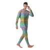 Stiped Rainbow Pastel Print Men's Pajamas-grizzshop