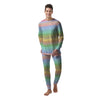 Stiped Rainbow Pastel Print Men's Pajamas-grizzshop