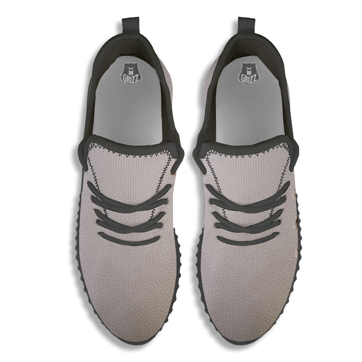 Stitching Baseball Print Black Walking Shoes-grizzshop