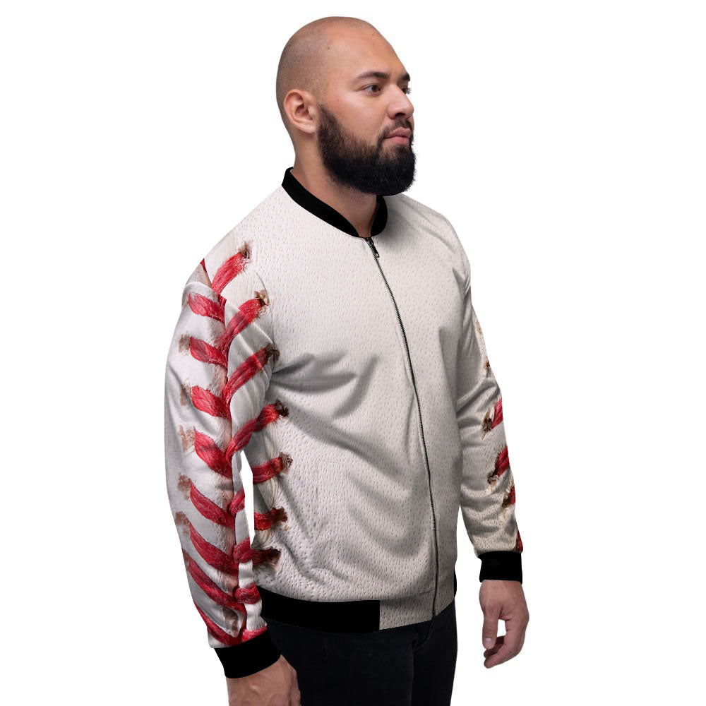 Stitching Baseball Print Men's Bomber Jacket-grizzshop