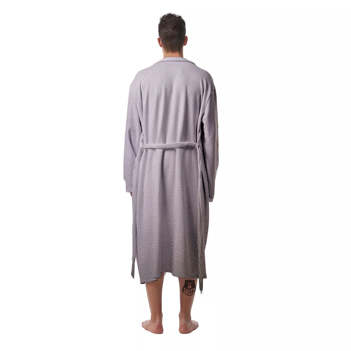 Stitching Baseball Print Men's Robe-grizzshop