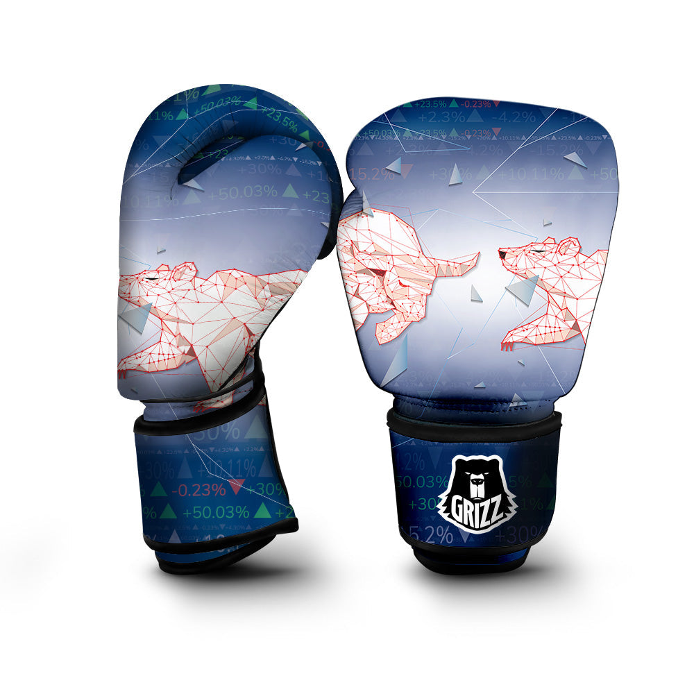 Stock Market Bear And Bull Print Boxing Gloves-grizzshop