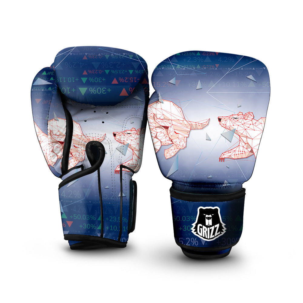 Stock Market Bear And Bull Print Boxing Gloves-grizzshop