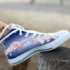 Stock Market Bear And Bull Print White High Top Shoes-grizzshop