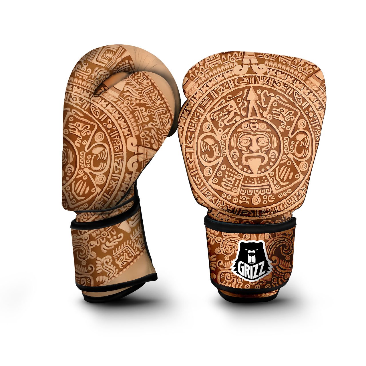 Stone Mayan Print Boxing Gloves-grizzshop