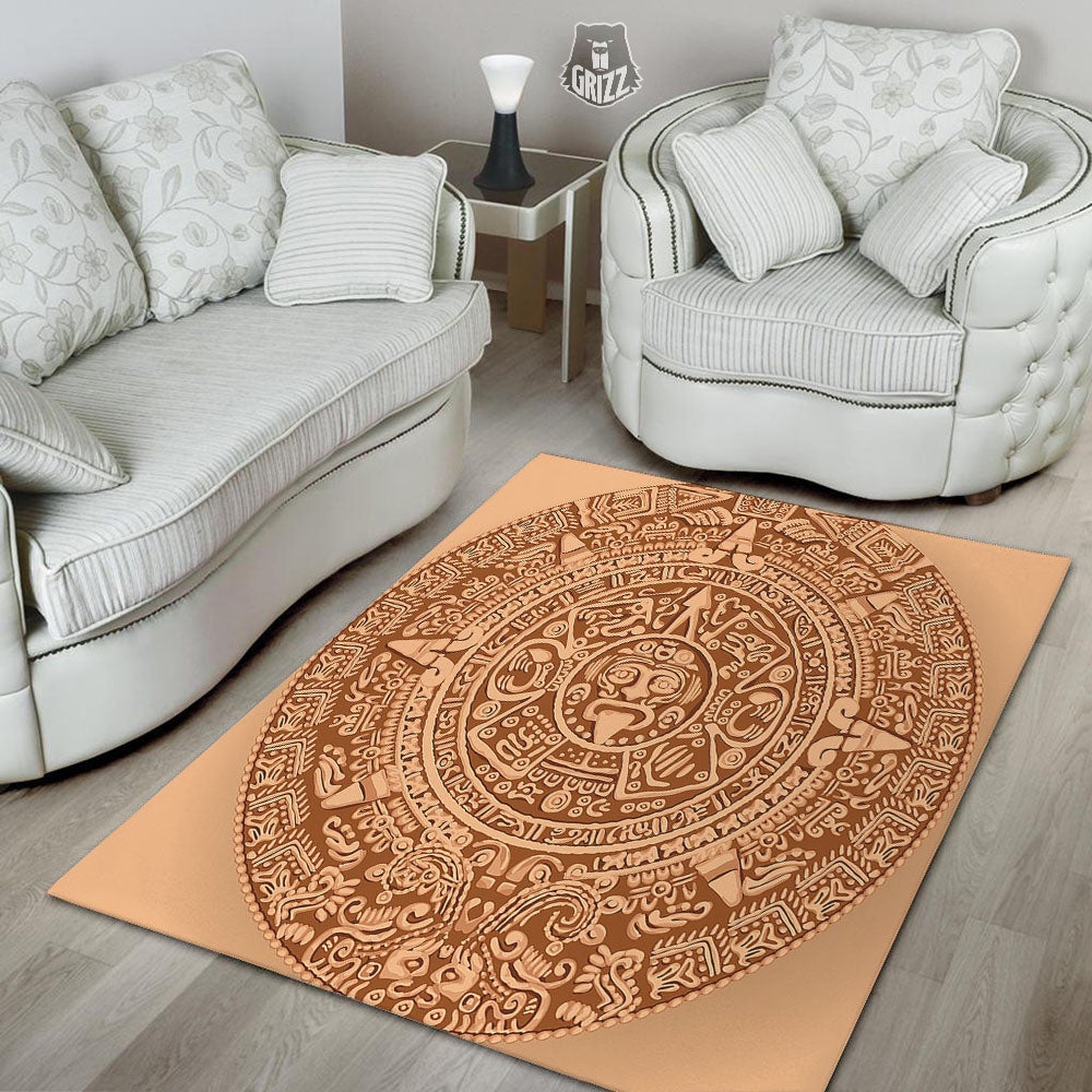 Stone Mayan Print Floor Mat-grizzshop