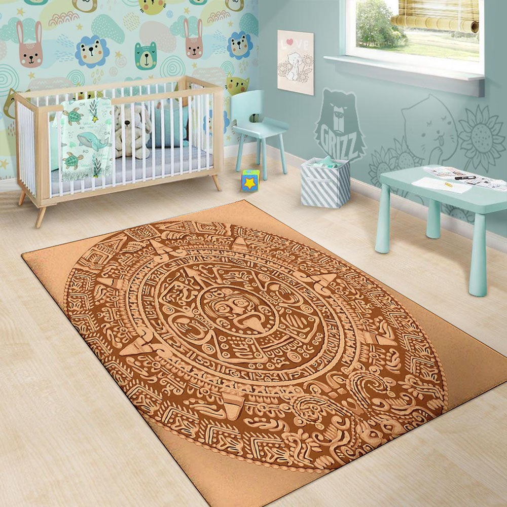 Stone Mayan Print Floor Mat-grizzshop