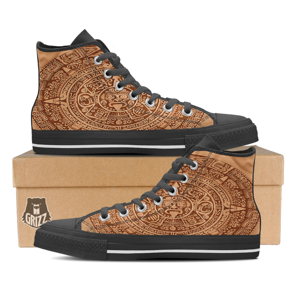 Stone Mayan Print High Top Shoes-grizzshop